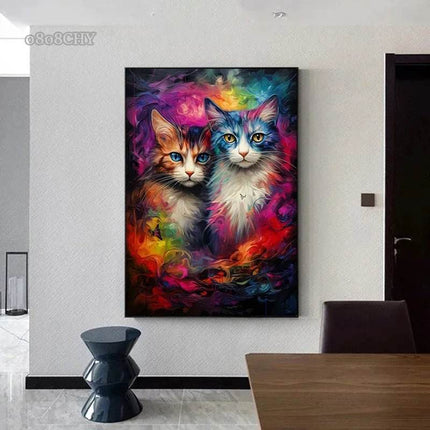 Modern Abstract Nordic Cats Canvas Wall Decor - Wall Decor - hdprints - Mad Fly Essentials