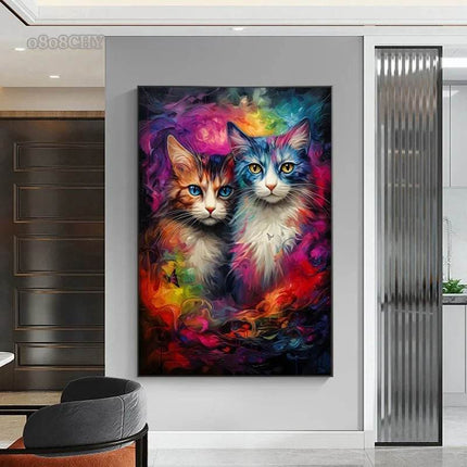 Modern Abstract Nordic Cats Canvas Wall Decor - Wall Decor - hdprints - Mad Fly Essentials