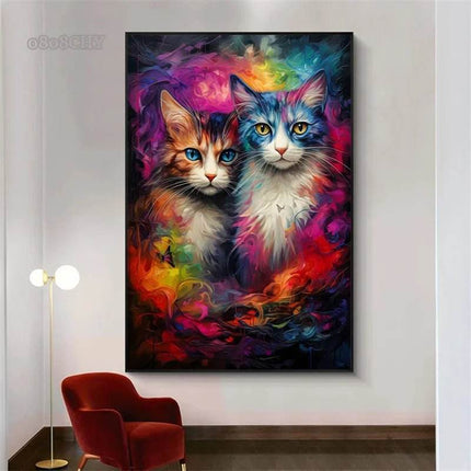 Modern Nordic Cats Canvas Wall Decor - Mad Fly Essentials