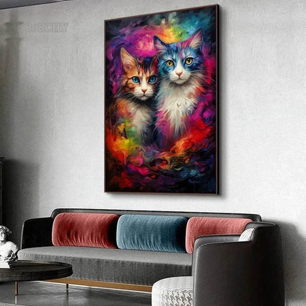 Modern Abstract Nordic Cats Canvas Wall Decor - Wall Decor - hdprints - Mad Fly Essentials