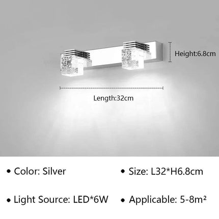 Modern Crystal Bathroom Mirror LED Wall Sconce - LED Wall Sconce - CLODE - Mad Fly Essentials