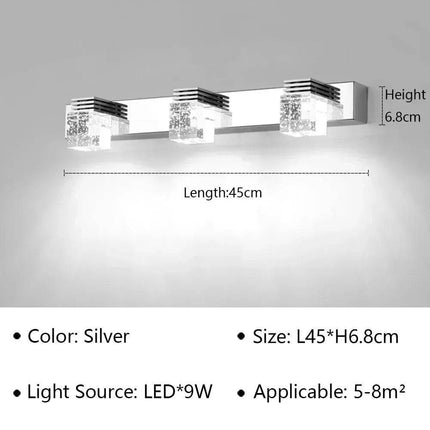 Modern Crystal Bathroom Mirror LED Wall Sconce - LED Wall Sconce - CLODE - Mad Fly Essentials