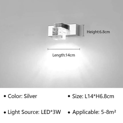 Modern Crystal Bathroom Mirror LED Wall Sconce - LED Wall Sconce - CLODE - Mad Fly Essentials