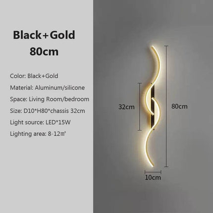Modern Minimalist Wavy Bedroom LED Wall Sconce - LED Wall Sconce - DARHYN - Mad Fly Essentials
