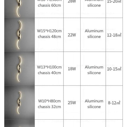 Modern Minimalist Wavy Bedroom LED Wall Sconce - LED Wall Sconce - DARHYN - Mad Fly Essentials