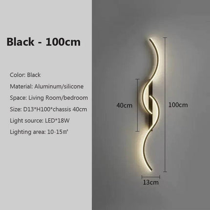 Modern Minimalist Wavy Bedroom LED Wall Sconce - LED Wall Sconce - DARHYN - Mad Fly Essentials