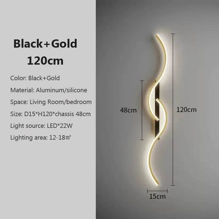 Modern Minimalist Wavy Bedroom LED Wall Sconce - LED Wall Sconce - DARHYN - Mad Fly Essentials