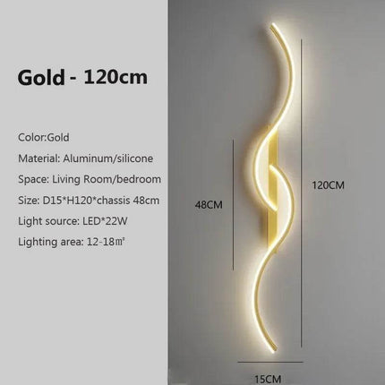 Modern Minimalist Wavy Bedroom LED Wall Sconce - LED Wall Sconce - DARHYN - Mad Fly Essentials