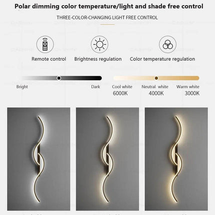 Modern Minimalist Wavy Bedroom LED Wall Sconce - LED Wall Sconce - DARHYN - Mad Fly Essentials