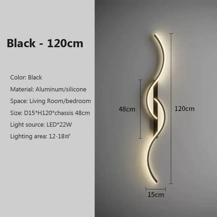 Modern Minimalist Wavy Bedroom LED Wall Sconce - LED Wall Sconce - DARHYN - Mad Fly Essentials