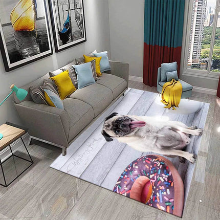 Modern Pug Animal Water Absorption Area Rug - Area Rug - LOUSIDREAM - Mad Fly Essentials