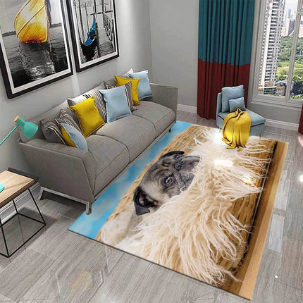 Modern Pug Animal Water Absorption Area Rug - Area Rug - LOUSIDREAM - Mad Fly Essentials