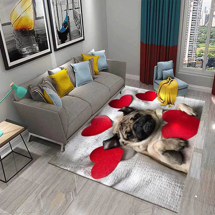 Modern Pug Animal Water Absorption Area Rug - Area Rug - LOUSIDREAM - Mad Fly Essentials