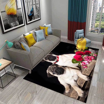 Modern Pug Animal Water Absorption Area Rug - Area Rug - LOUSIDREAM - Mad Fly Essentials