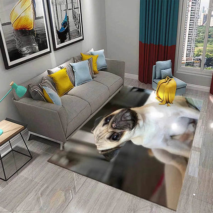 Modern Pug Animal Water Absorption Area Rug - Area Rug - LOUSIDREAM - Mad Fly Essentials