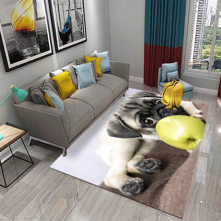 Modern Pug Animal Water Absorption Area Rug - Area Rug - LOUSIDREAM - Mad Fly Essentials