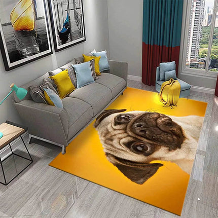 Modern Pug Animal Water Absorption Area Rug - Area Rug - LOUSIDREAM - Mad Fly Essentials