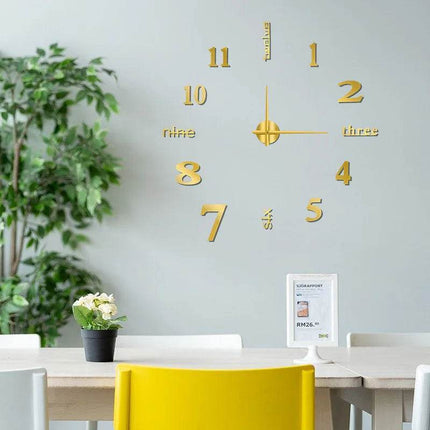 Modern Soundless Large 3D DIY Wall Clock - Wall Clock - DUTRIEUX - Mad Fly Essentials