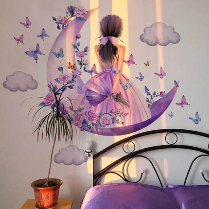 Moon Girl Vinyl Child 3D Wall Sticker - 3D Wall Sticker - Fantasy Star - Mad Fly Essentials