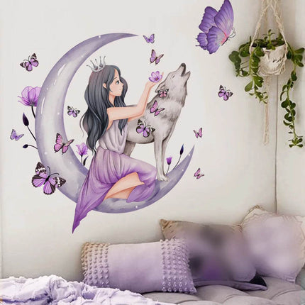 Moon Girl Vinyl Child 3D Wall Sticker - 3D Wall Sticker - Fantasy Star - Mad Fly Essentials