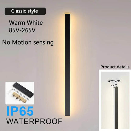 Motion Sensing 1P65 Long LED Wall Sconce - LED Wall Sconce - Sun Home - Mad Fly Essentials