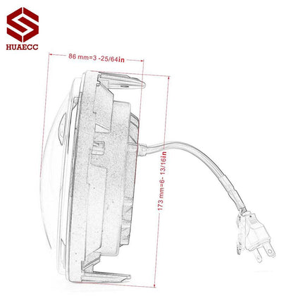 Motorcycle 7in LED 60W Headlamp Auto Essentials - Auto Essentials - HVLMHA - Mad Fly Essentials