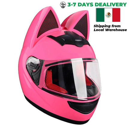 Cat Ear Full Face Motorcycle Helmet - Motorcycle Helmet - KEMiMOTO - Mad Fly Essentials