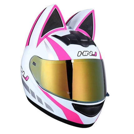 Cat Ear Full Face Motorcycle Helmet - Motorcycle Helmet - KEMiMOTO - Mad Fly Essentials