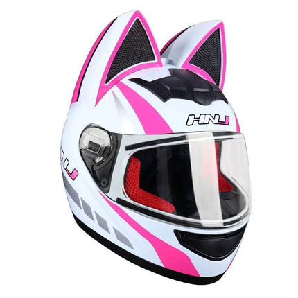 Cat Ear Full Face Motorcycle Helmet - Motorcycle Helmet - KEMiMOTO - Mad Fly Essentials