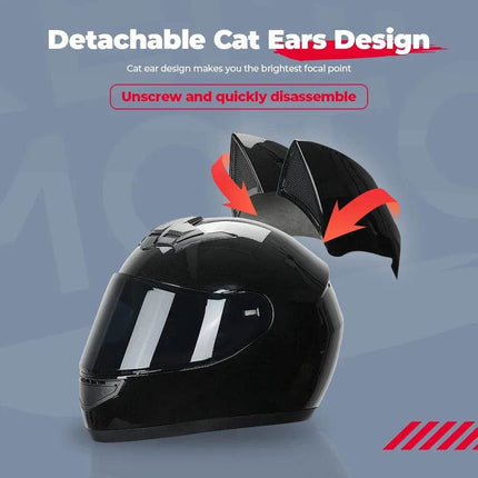 Motorcycle Cat Ear Full Face Helmet - Mad Fly Essentials