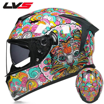 Double Visor 3D Dragon Motorcycle Helmet - Motorcycle Helmet - LVS - Mad Fly Essentials