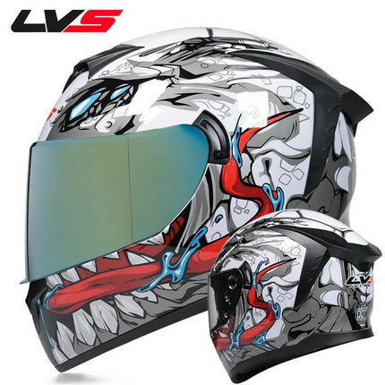 Double Visor 3D Dragon Motorcycle Helmet - Mad Fly Essentials