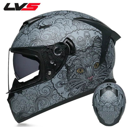 Double Visor 3D Dragon Motorcycle Helmet - Motorcycle Helmet - LVS - Mad Fly Essentials