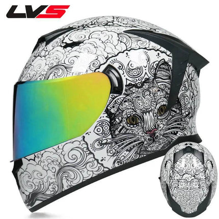 Double Visor 3D Dragon Motorcycle Helmet - Motorcycle Helmet - LVS - Mad Fly Essentials
