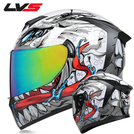 Double Visor 3D Dragon Motorcycle Helmet - Motorcycle Helmet - LVS - Mad Fly Essentials