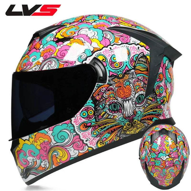 Double Visor 3D Dragon Motorcycle Helmet - Motorcycle Helmet - LVS - Mad Fly Essentials