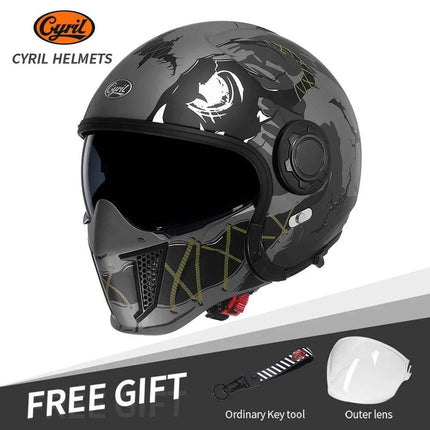 Full Face 3/4 Joker Motorcycle Helmet - Motorcycle Helmet - Cyril - Mad Fly Essentials