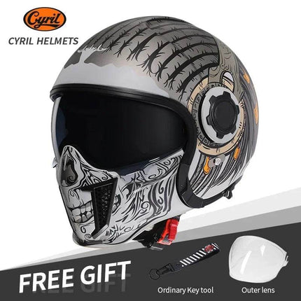 Full Face 3/4 Joker Motorcycle Helmet - Motorcycle Helmet - Cyril - Mad Fly Essentials