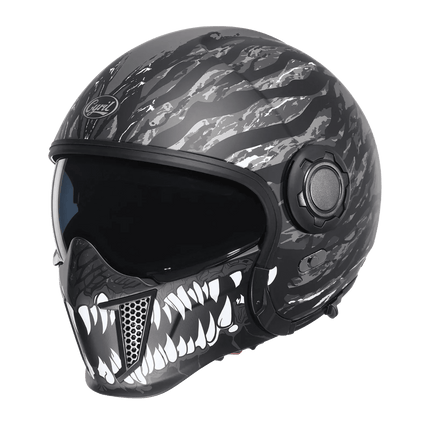 Full Face 3/4 Joker Motorcycle Helmet - Motorcycle Helmet - Cyril - Mad Fly Essentials