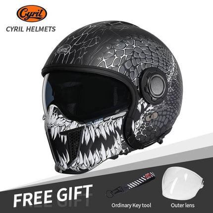 Full Face 3/4 Joker Motorcycle Helmet - Motorcycle Helmet - Cyril - Mad Fly Essentials