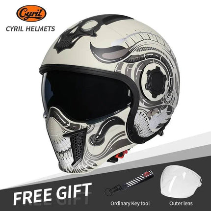 Full Face 3/4 Joker Motorcycle Helmet - Motorcycle Helmet - Cyril - Mad Fly Essentials