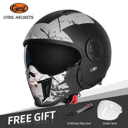 Full Face 3/4 Joker Motorcycle Helmet - Motorcycle Helmet - Cyril - Mad Fly Essentials