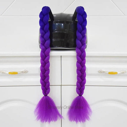 Motorcycle Helmet Braids Multicolor Ponytail Auto Essentials - Auto Essentials - MJMOTO - Mad Fly Essentials