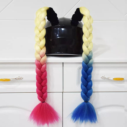 Motorcycle Helmet Braids Multicolor Ponytail Auto Essentials - Auto Essentials - MJMOTO - Mad Fly Essentials