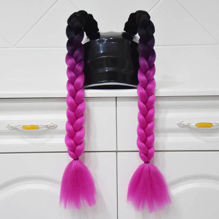 Motorcycle Helmet Braids Multicolor Ponytail - Mad Fly Essentials
