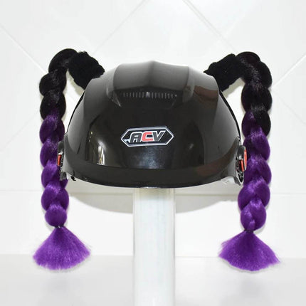 Motorcycle Helmet Braids Multicolor Ponytail - Mad Fly Essentials