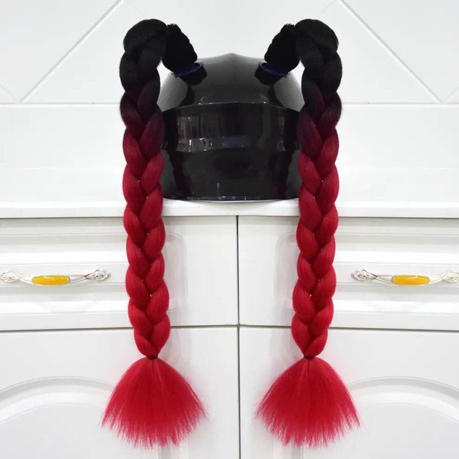 Motorcycle Helmet Braids Multicolor Ponytail Auto Essentials - Auto Essentials - MJMOTO - Mad Fly Essentials