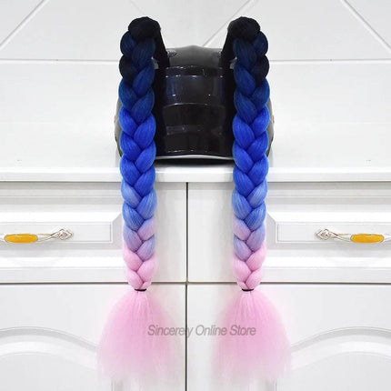 Motorcycle Helmet Braids Multicolor Ponytail Auto Essentials - Auto Essentials - MJMOTO - Mad Fly Essentials