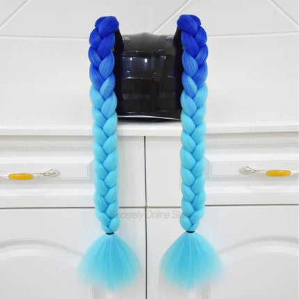 Motorcycle Helmet Braids Multicolor Ponytail - Mad Fly Essentials