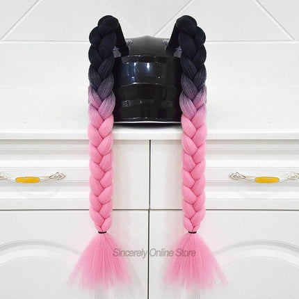Motorcycle Helmet Braids Multicolor Ponytail Auto Essentials - Auto Essentials - MJMOTO - Mad Fly Essentials